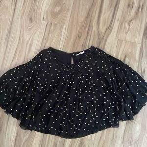 Black and Gold Floreat Anthro Blouse Size XS